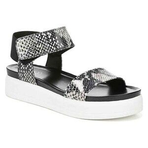 NEW FRANCO SARTO 8.5 M leather sandals shoes snake casual comfy flats ankle